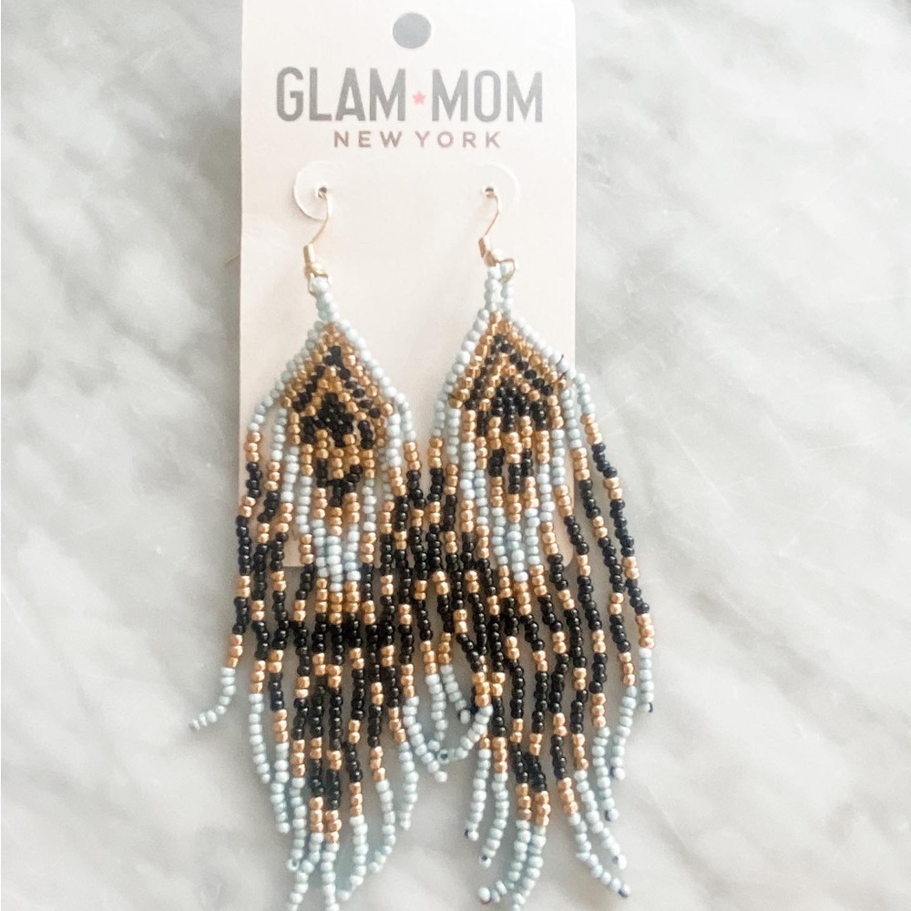 Handmade seed bead earrings